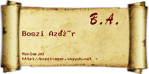 Boszi Azár névjegykártya